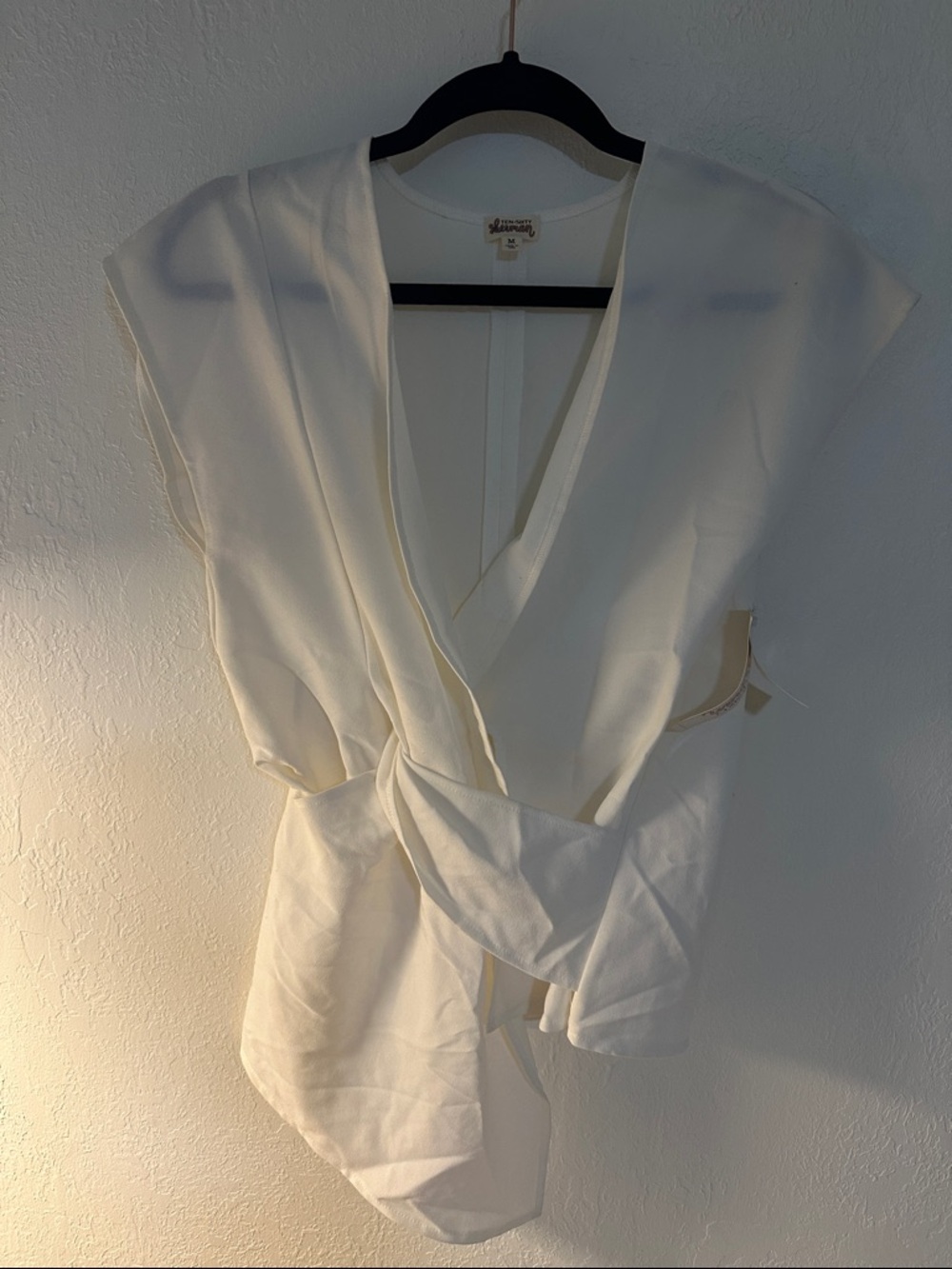 Ten Sixty Sherman Cream Wrap-Style Sleeveless Top